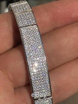 Mens Custom Made ICY Hip Hop Bracelet 925 Sterling Silver Diamond Rapper ICY