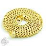 Mens Franco Chain Necklace 14k Yellow Gold Plated Sterling Silver Italy Made NEW