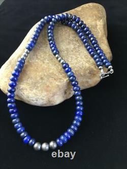Mens Lapis Lazuli Navajo Sterling Silver Necklace 22 1739