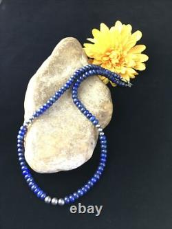 Mens Lapis Lazuli Navajo Sterling Silver Necklace 22 1739