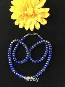Mens Lapis Lazuli Navajo Sterling Silver Necklace 22 1739
