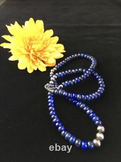 Mens Lapis Lazuli Navajo Sterling Silver Necklace 22 1739