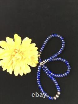 Mens Lapis Lazuli Navajo Sterling Silver Necklace 22 1739