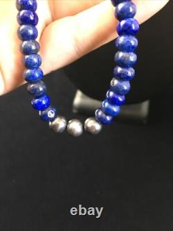 Mens Lapis Lazuli Navajo Sterling Silver Necklace 22 1739