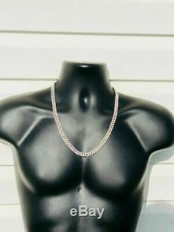 Mens Miami Cuban Link Chain Solid 925 Sterling Silver 25ct Man Made Diamonds 9mm