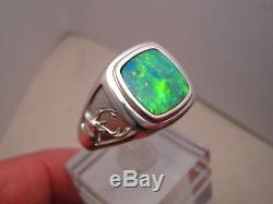 Mens Opal Deer Ring sterling silver Any Size (can be made in Gold)