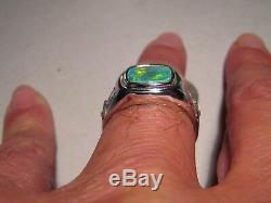 Mens Opal Deer Ring sterling silver Any Size (can be made in Gold)