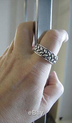 Mens Sterling Silver 925 ring Grain de Riz by Mont Blanc sz 10.5 made Italy