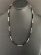 Mens Sterling Silver Black Onyx Bead Necklace 26 Inch