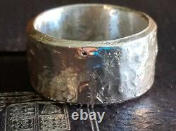 Mens Sterling Silver Hammered Band, Old World Ring Made To Order Unique