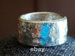 Mens Sterling Silver Hammered Band, Old World Ring Made To Order Unique