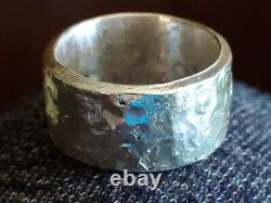 Mens Sterling Silver Hammered Band, Old World Ring Made To Order Unique