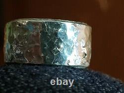 Mens Sterling Silver Hammered Band, Old World Ring Made To Order Unique