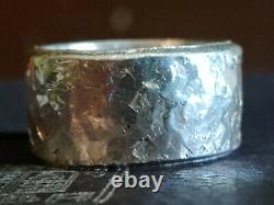 Mens Sterling Silver Hammered Band, Old World Ring Made To Order Unique