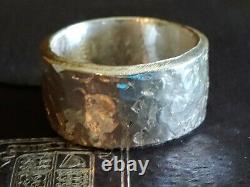 Mens Sterling Silver Hammered Band, Old World Ring Made To Order Unique