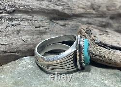 Mens Vintage Sterling Turquoise Artist Made Ring Native American Zuni Navajo 12