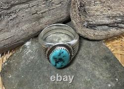 Mens Vintage Sterling Turquoise Artist Made Ring Native American Zuni Navajo 12