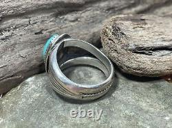 Mens Vintage Sterling Turquoise Artist Made Ring Native American Zuni Navajo 12