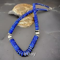 Mens Womens Blue Lapis Lazuli 6-12mm Navajo Sterling Silver 21 Necklace 17885