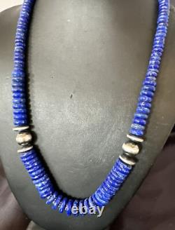 Mens Womens Blue Lapis Lazuli 6-12mm Navajo Sterling Silver 21 Necklace 17885