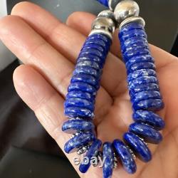 Mens Womens Blue Lapis Lazuli 6-12mm Navajo Sterling Silver 21 Necklace 17885