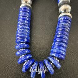 Mens Womens Blue Lapis Lazuli 6-12mm Navajo Sterling Silver 21 Necklace 17885
