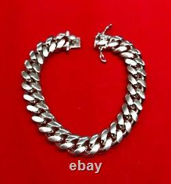 Miami Hand Made Solid Classic Cuban Link Silver 925 Bracelet 13mm 8.5 Inches