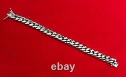 Miami Hand Made Solid Classic Cuban Link Silver 925 Bracelet 13mm 8.5 Inches