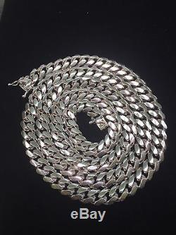 Miami Hand Made Solid Classic Cuban Link Silver 925 Chain 7mm 30 Inches