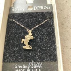 Mickey Mouse Sterling Silver Necklace Disney Pendant 925 Made in USA 2cm Mickey Mouse Sterling Silver Necklace Disney Pendant 925 Made in USA 2cm