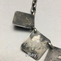 Mid Century Modern DuBois Hand Made Sterling Silver Necklace Chicago School