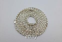 Milor Diamond Cut Rope Chain Necklace 60 Long 925 Sterling Silver Made In Italy