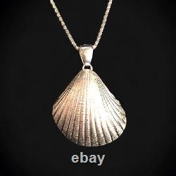 Milor Sterling Silver 925 Seashell Pendant Necklace Made In Italy