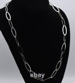 Milor Vintage Sterling Silver 925 Oval Link Necklace Made in Italy