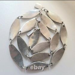 More Than 3 Oz. Of Sterling Silver And Onix Vintage, hand made Necklace Mexico