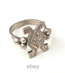 Moroccan antique Tuareg Hand Made SILVER RING tribal jewelry