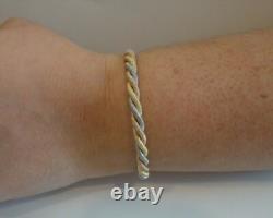 Multi-tone Twist Rope Italian Made Bracelet / 925 Sterling Silver / 7'' Long