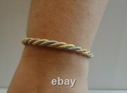 Multi-tone Twist Rope Italian Made Bracelet / 925 Sterling Silver / 7'' Long