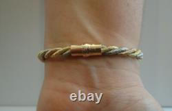 Multi-tone Twist Rope Italian Made Bracelet / 925 Sterling Silver / 7'' Long