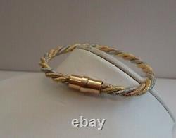 Multi-tone Twist Rope Italian Made Bracelet / 925 Sterling Silver / 7'' Long