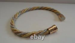 Multi-tone Twist Rope Italian Made Bracelet / 925 Sterling Silver / 7'' Long