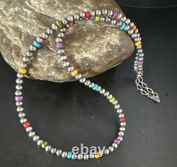 Multicolor 4mm Sterling Silver Navajo Pearls 16 Necklace 94316