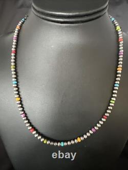 Multicolor 4mm Sterling Silver Navajo Pearls 16 Necklace 94316