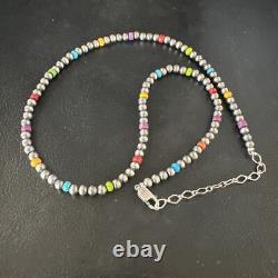 Multicolor 4mm Sterling Silver Navajo Pearls 16 Necklace 94316