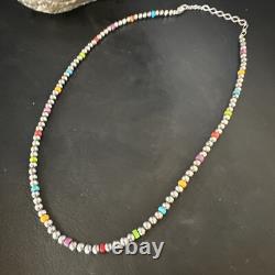 Multicolor 4mm Sterling Silver Navajo Pearls 16 Necklace 94316