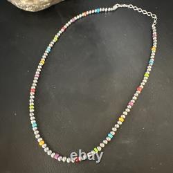 Multicolor 4mm Sterling Silver Navajo Pearls 16 Necklace 94316