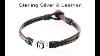 N 512 Custom Made Sterling Silver Red Tiger S Eye Leather Choker Men Necklace