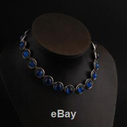 N. E. From Sterling Necklace w. Sapphire, Silver. MADE IN DENMARK. RARE