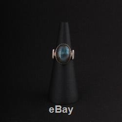 N. E. From Sterling Ring with Labradorite. Silver. Vintage. MADE IN DENMARK