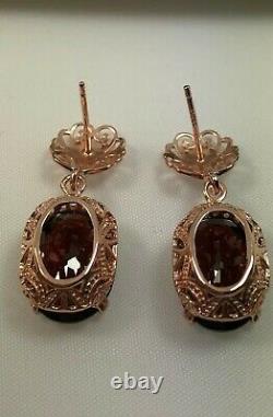 NATURAL Garnet Sterling Silver and Rose Gold Earrings (Custom-Made)